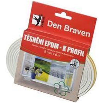 Tesniace profily z EPDM gumy P, 9 × 5,5 mm, dĺžka 6 m hnedá                     